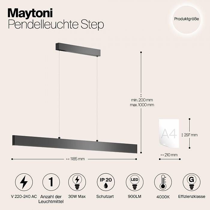 Светильник Maytoni P010PL-L30B4K